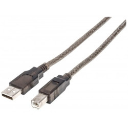 Cavo usb manhattan usb a a usb b 2.0 hi-speed m/m 15m nero