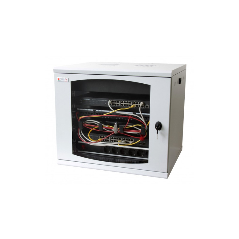Armadio rack techly 19'' a muro 13 unita' sezione unica