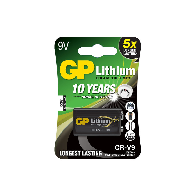 Batteria gp battery litio 9v longest lasting