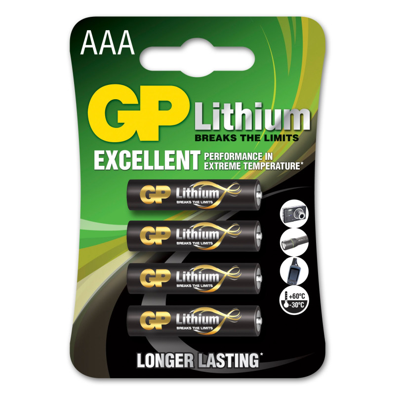 Pila gp battery 4 pz. litio mini stilo aaa 1,5v/24lf longest lasting