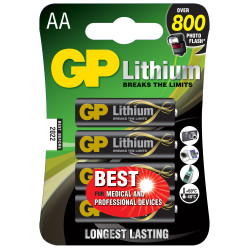 Pila gp battery 4 pz. litio stilo aa 1,5v/15lf longest lasting