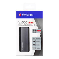 Ssd esterno 240gb verbatim vx500 gen.2 usb 3.1 argento [47442]