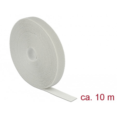 Fermacavi delock in velcro 20mm x 10m rotolo grigio [18281]