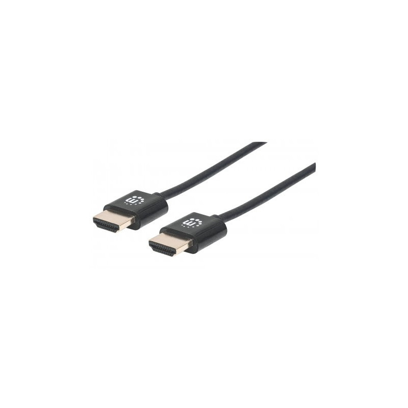 Cavo manhattan hdmi high speed con ethernet ultra sottile 3m nero