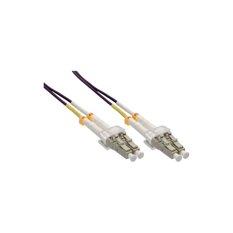 Cavo fibra ottica inline duplex, lc/lc om4, 50m m/m bianco/nero [88526p]