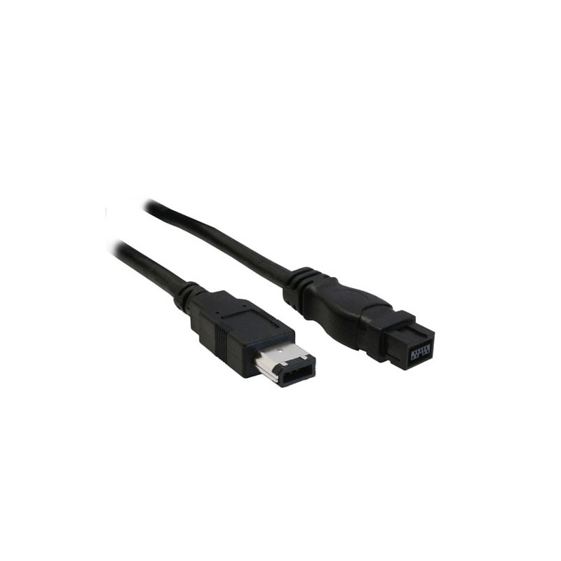 Cavo inline firewire ieee1394, 6pin a 9pin m/m 800mbit/s, 1m nero