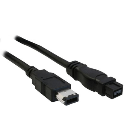 Cavo inline firewire ieee1394, 6pin a 9pin m/m 800mbit/s, 1m nero