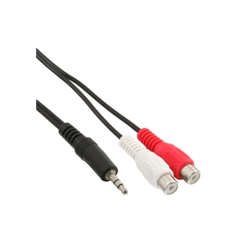Cavo audio inline 2x rca a jack 3,5mm f/m 3m standard, nero [89941c]