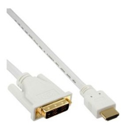 Cavo inline hdmi a dvi 18+1 m/m contatti dorati, 0,5m bianco [17659u]