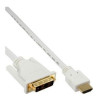 Cavo inline hdmi a dvi 18+1 m/m contatti dorati, 0,5m bianco [17659u]