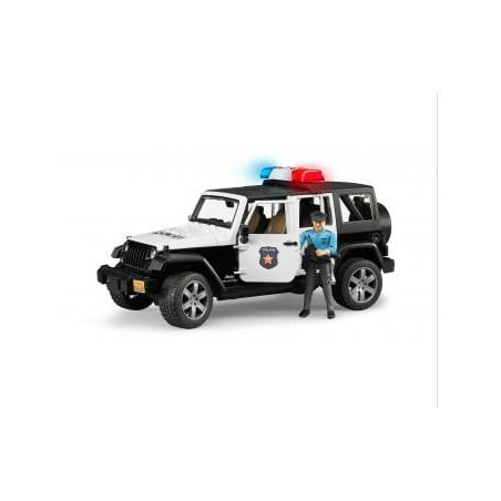 Bruder spielweren 02526 jeep wrangler rubicon con poliziotto