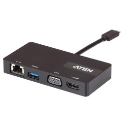 Mini dock multiporta aten usb-c a 1x rj-45, 1x hdmi, 1x usb-a,