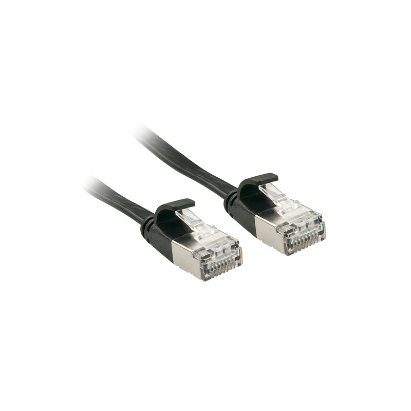 Cavo di rete patch lindy cat.6a u/ftp piatto 3.00m nero [47483]