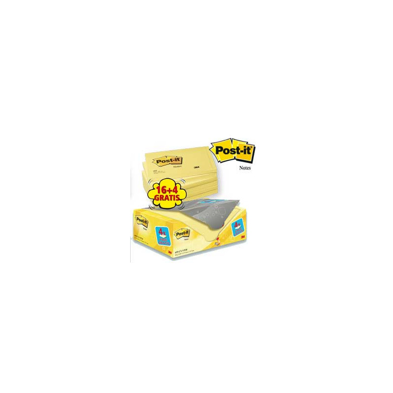 Value pack 16+4 blocco 100fg post-it?giallo canary? 76x127mm