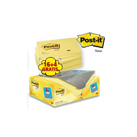 Value pack 16+4 blocco 100fg post-it?giallo canary? 76x127mm
