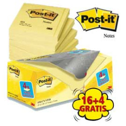 Value pack 16+4 blocco 100fg post-it?giallo canary? 76x76mm 72gr