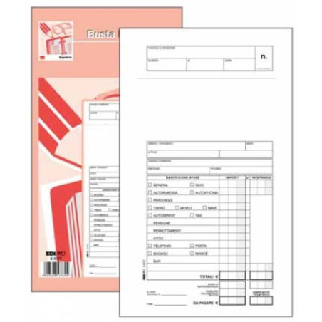 Blocco nota spese edipro 25 buste 28x15cm e5777 [e5777]