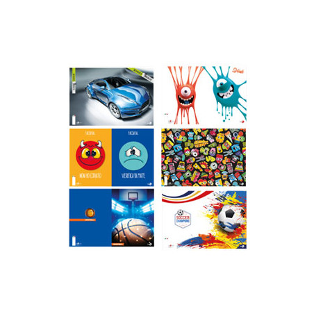 Maxiquaderno a4 40fg+2 80gr 5mm c/margine ass. bambino be more special2017