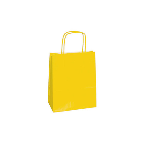 25 shoppers carta kraft 18x8x24cm twisted giallo [072048]