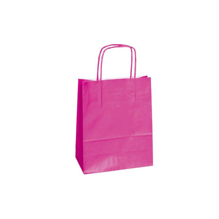 25 shoppers carta kraft 18x8x24cm twisted magenta [072062]