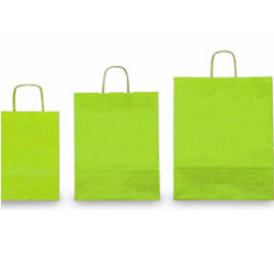 25 shoppers carta kraft 18x8x24cm twisted verde mela [072093]