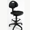 Sedia tecnica alta unisit esos e2 in pu con poggiapiedi e ruote nero