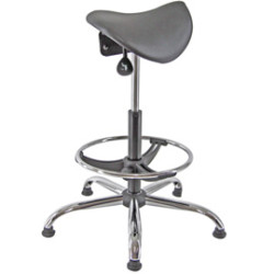 Sedia tecnica unisit e19w a sella in pu con poggiapiedi nero [eoe19w-n]