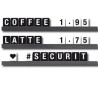 Mensola portamessaggi securit nero + 169 tessere letter board [les-bl-100]