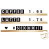 Mensola portamessaggi securit teak + 169 tessere letter board [les-te-100]