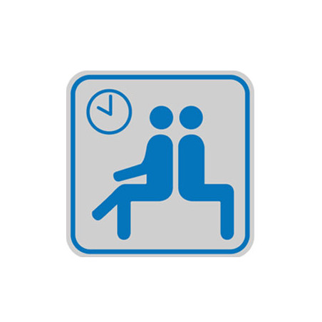 Targhetta adesiva 82x82mm con pittogramma sala d' attesa [9663b]