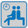Targhetta adesiva 82x82mm con pittogramma sala d' attesa [9663b]