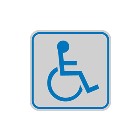 Targhetta adesiva 82x82mm con pittogramma toilette disabili [9653b]