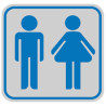 Targhetta adesiva 82x82mm con pittogramma toilette uomo/donna [9644b]