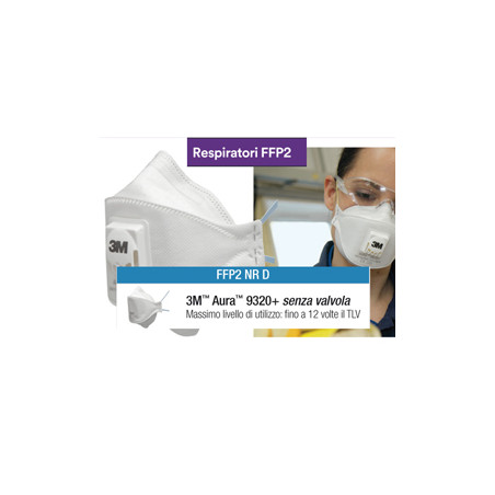Scatola 20 mascherine aura 9320+ ffp2 senza valvola [75647]