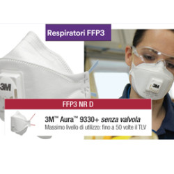 Scatola 20 mascherine aura 9330+ ffp3 senza valvola [75651]