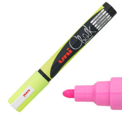 Marcatore a gesso liquido uni chalk p.tonda giallo fluo uni mitsubishi