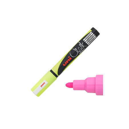 Marcatore a gesso liquido uni chalk p.tonda giallo fluo uni mitsubishi
