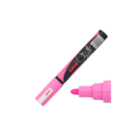 Marcatore a gesso liquido uni chalk p.tonda rosa fluo uni mitsubishi