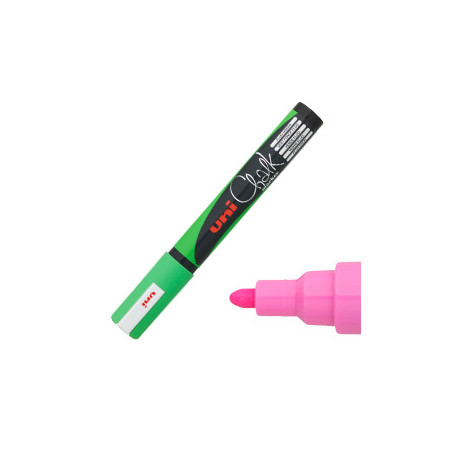 Marcatore a gesso liquido uni chalk p.tonda verde fluo uni mitsubishi
