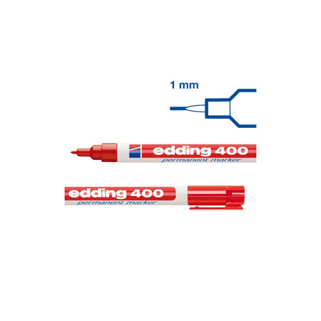 Marcatore permanente edding 400 punta conica rosso [e-400 002]