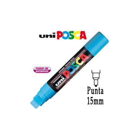 Marcatore uni posca pen pc17k p.scalpello 15mm azzurro uni mitsubishi