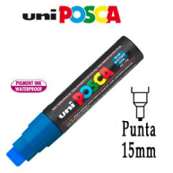 Marcatore uni posca pen pc17k p.scalpello 15mm blu uni mitsubishi