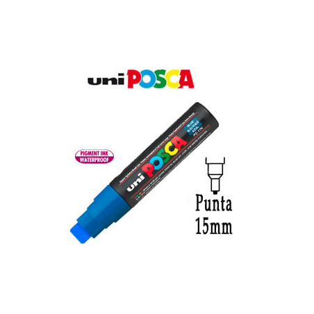 Marcatore uni posca pen pc17k p.scalpello 15mm blu uni mitsubishi