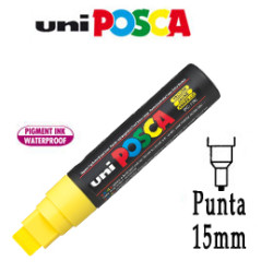Marcatore uni posca pen pc17k p.scalpello 15mm giallo uni mitsubishi