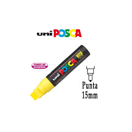 Marcatore uni posca pen pc17k p.scalpello 15mm giallo uni mitsubishi