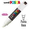 Marcatore uni posca pen pc8k p.scalpello 8mm bianco uni mitsubishi