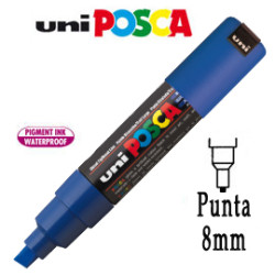 Marcatore uni posca pen pc8k p.scalpello 8mm blu uni mitsubishi [m