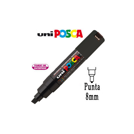 Marcatore uni posca pen pc8k p.scalpello 8mm nero uni mitsubishi