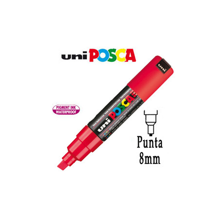 marcatore uni posca pen pc8k p.scalpello 8mm rosso uni mitsubishi