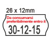 Pack 10 rotoli 1000 etich. 26x12mm onda "da consumarsi..."